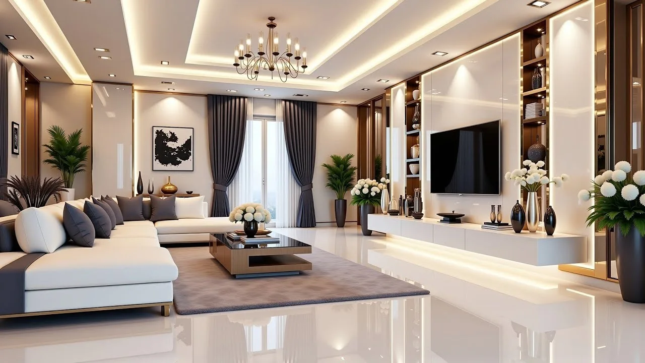 Sophisticated modern living room setup